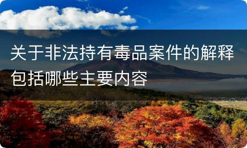 关于非法持有毒品案件的解释包括哪些主要内容