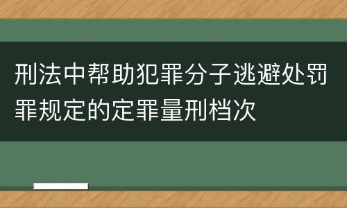 刑法中帮助犯罪分子逃避处罚罪规定的定罪量刑档次