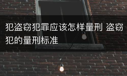 犯盗窃犯罪应该怎样量刑 盗窃犯的量刑标准