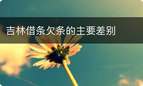 吉林借条欠条的主要差别