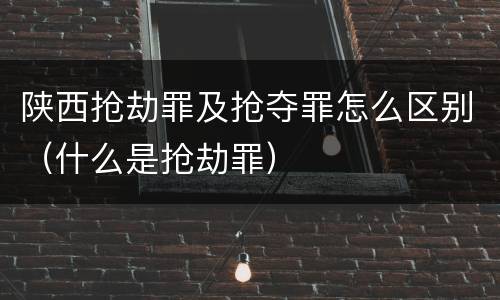 陕西抢劫罪及抢夺罪怎么区别（什么是抢劫罪）
