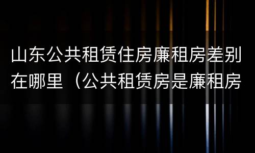山东公共租赁住房廉租房差别在哪里（公共租赁房是廉租房吗）