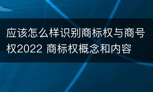 应该怎么样识别商标权与商号权2022 商标权概念和内容
