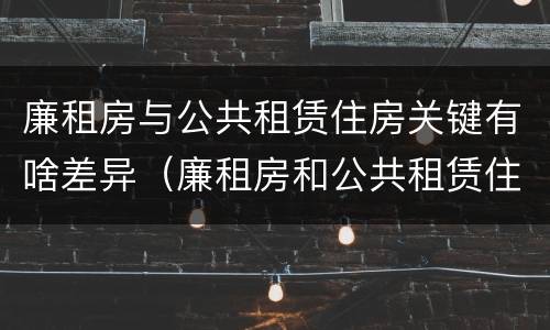 廉租房与公共租赁住房关键有啥差异（廉租房和公共租赁住房的区别）