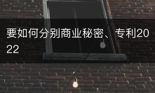 要如何分别商业秘密、专利2022