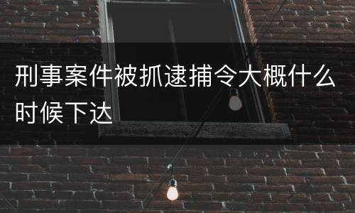 刑事案件被抓逮捕令大概什么时候下达