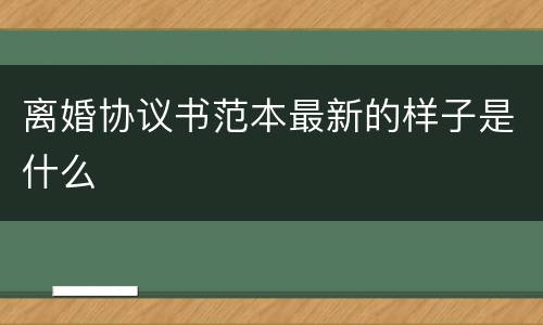 离婚协议书范本最新的样子是什么