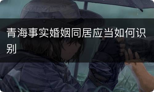 青海事实婚姻同居应当如何识别