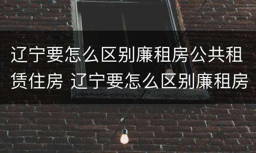 辽宁要怎么区别廉租房公共租赁住房 辽宁要怎么区别廉租房公共租赁住房呢