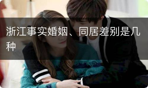 浙江事实婚姻、同居差别是几种