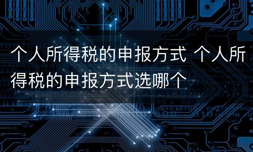 个人所得税的申报方式 个人所得税的申报方式选哪个