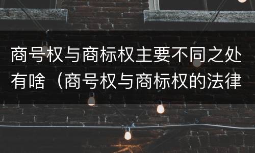 商号权与商标权主要不同之处有啥（商号权与商标权的法律冲突与解决）