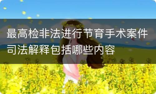 最高检非法进行节育手术案件司法解释包括哪些内容
