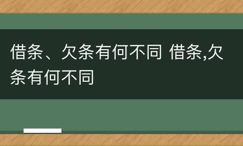 借条、欠条有何不同 借条,欠条有何不同