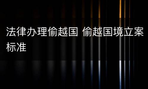 法律办理偷越国 偷越国境立案标准
