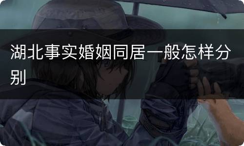 湖北事实婚姻同居一般怎样分别