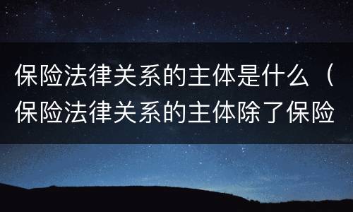 保险法律关系的主体是什么（保险法律关系的主体除了保险合同主体还包括什么）
