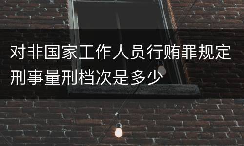 对非国家工作人员行贿罪规定刑事量刑档次是多少