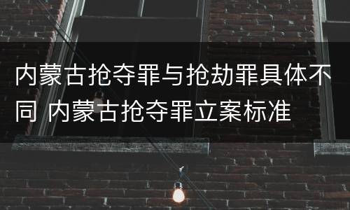 内蒙古抢夺罪与抢劫罪具体不同 内蒙古抢夺罪立案标准