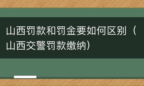 山西罚款和罚金要如何区别（山西交警罚款缴纳）