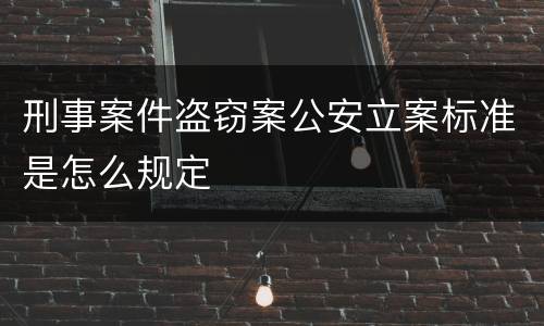 刑事案件盗窃案公安立案标准是怎么规定