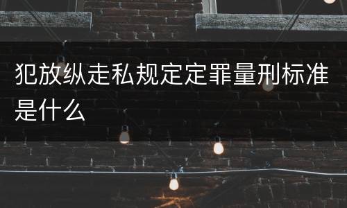 犯放纵走私规定定罪量刑标准是什么