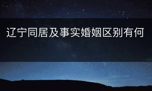 辽宁同居及事实婚姻区别有何