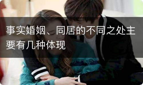 事实婚姻、同居的不同之处主要有几种体现