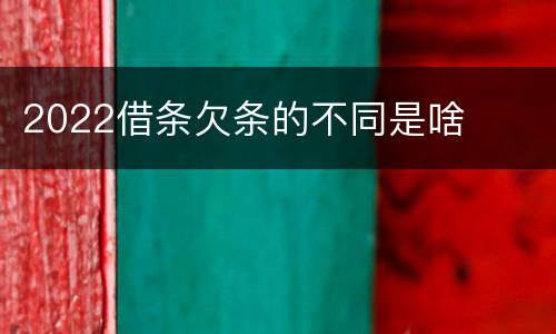 2022借条欠条的不同是啥