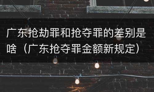 广东抢劫罪和抢夺罪的差别是啥（广东抢夺罪金额新规定）