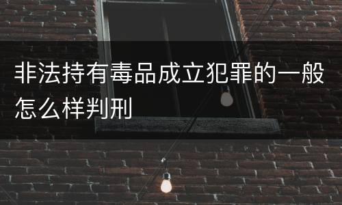非法持有毒品成立犯罪的一般怎么样判刑