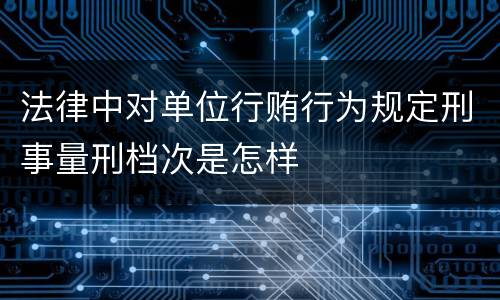 法律中对单位行贿行为规定刑事量刑档次是怎样