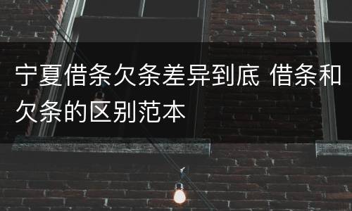 宁夏借条欠条差异到底 借条和欠条的区别范本