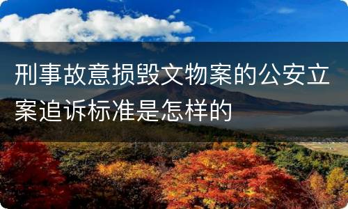 刑事故意损毁文物案的公安立案追诉标准是怎样的