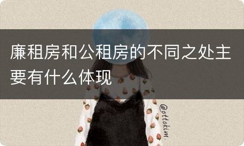 廉租房和公租房的不同之处主要有什么体现