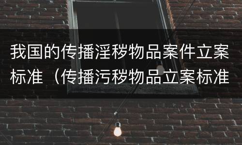我国的传播淫秽物品案件立案标准（传播污秽物品立案标准是什么）