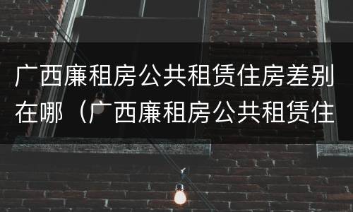广西廉租房公共租赁住房差别在哪（广西廉租房公共租赁住房差别在哪查）