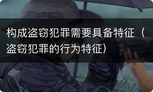 构成盗窃犯罪需要具备特征（盗窃犯罪的行为特征）
