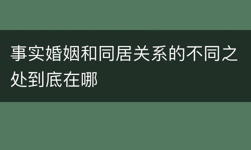 事实婚姻和同居关系的不同之处到底在哪