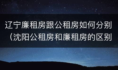 辽宁廉租房跟公租房如何分别（沈阳公租房和廉租房的区别）