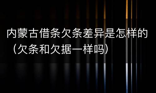 内蒙古借条欠条差异是怎样的（欠条和欠据一样吗）