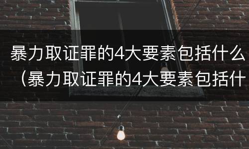 暴力取证罪的4大要素包括什么（暴力取证罪的4大要素包括什么意思）