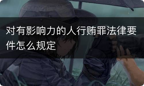 对有影响力的人行贿罪法律要件怎么规定