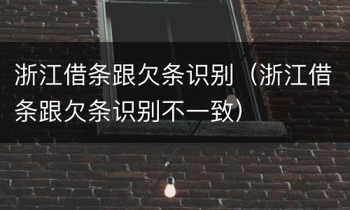 浙江借条跟欠条识别（浙江借条跟欠条识别不一致）