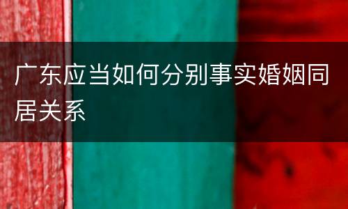 广东应当如何分别事实婚姻同居关系