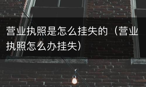营业执照是怎么挂失的（营业执照怎么办挂失）