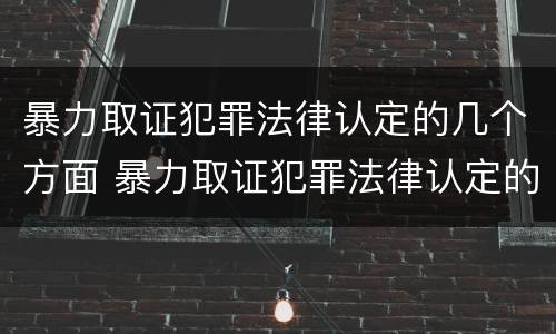 暴力取证犯罪法律认定的几个方面 暴力取证犯罪法律认定的几个方面