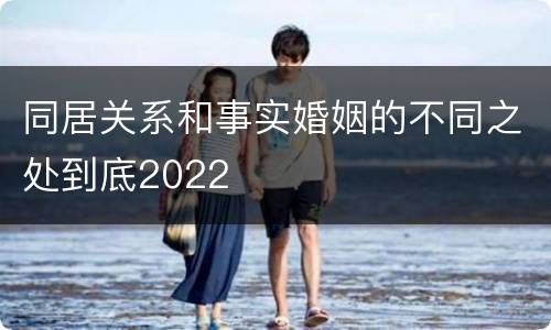 同居关系和事实婚姻的不同之处到底2022