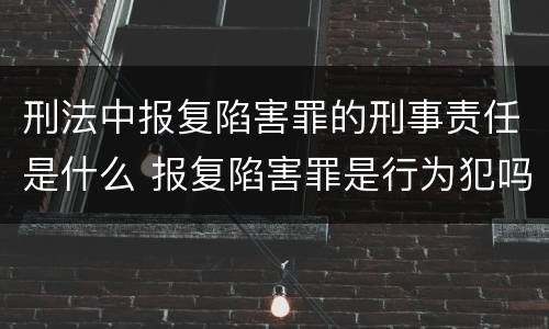 刑法中报复陷害罪的刑事责任是什么 报复陷害罪是行为犯吗