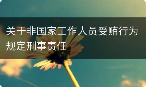 关于非国家工作人员受贿行为规定刑事责任